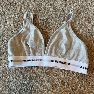 Alphalete Heather Gray Triangle Bralette with Branded Band